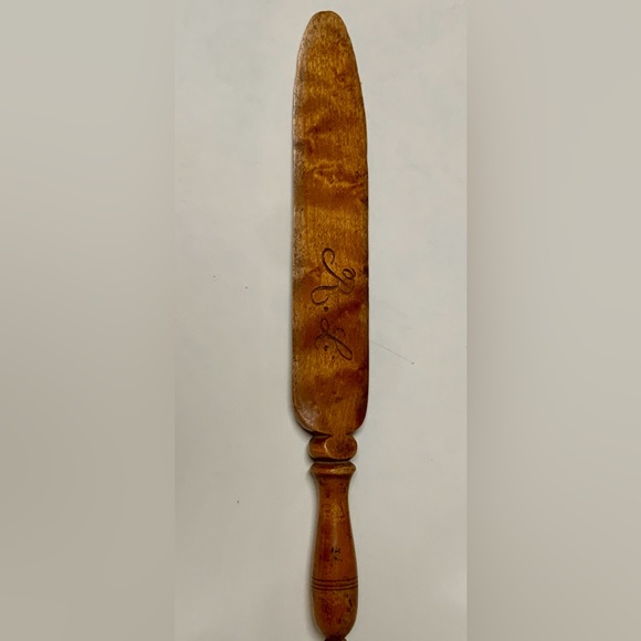 Early 19tb Century Antique Birdseye Maple RL Monogram Initialed Letter Opener - Picture 3 of 13